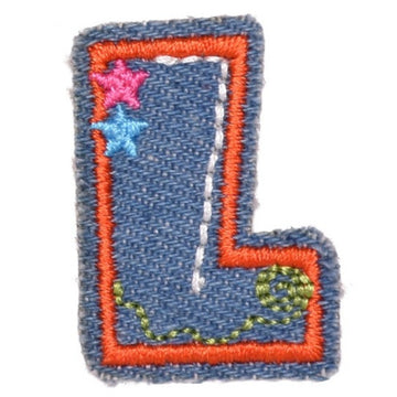 Letter L 'Denim Letter' Embroidered Patch