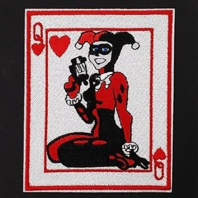 Harley Quinn 'Queen of Hearts Card' Embroidered Patch