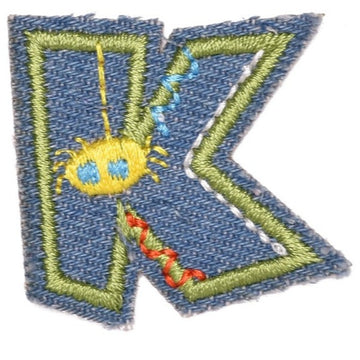 Letter K 'Denim Letter' Embroidered Patch