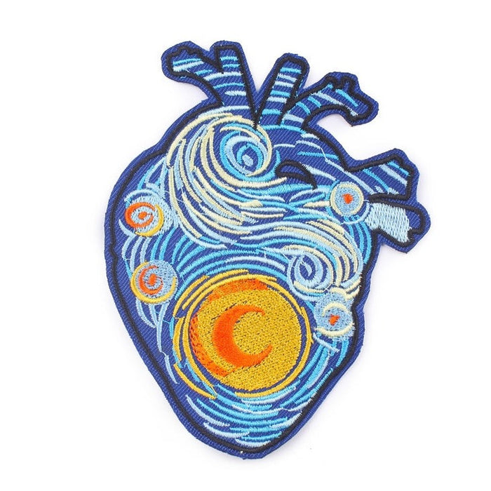 Anatomical Human Heart 'Painted | 2.0' Embroidered Patch