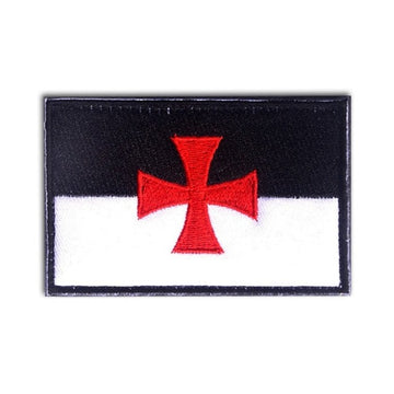 Knights Templar Flag 'Red Cross Pattée' Embroidered Velcro Patch
