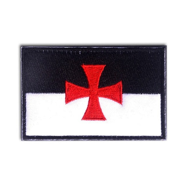 Knights Templar Flag 'Red Cross Pattée' Embroidered Velcro Patch