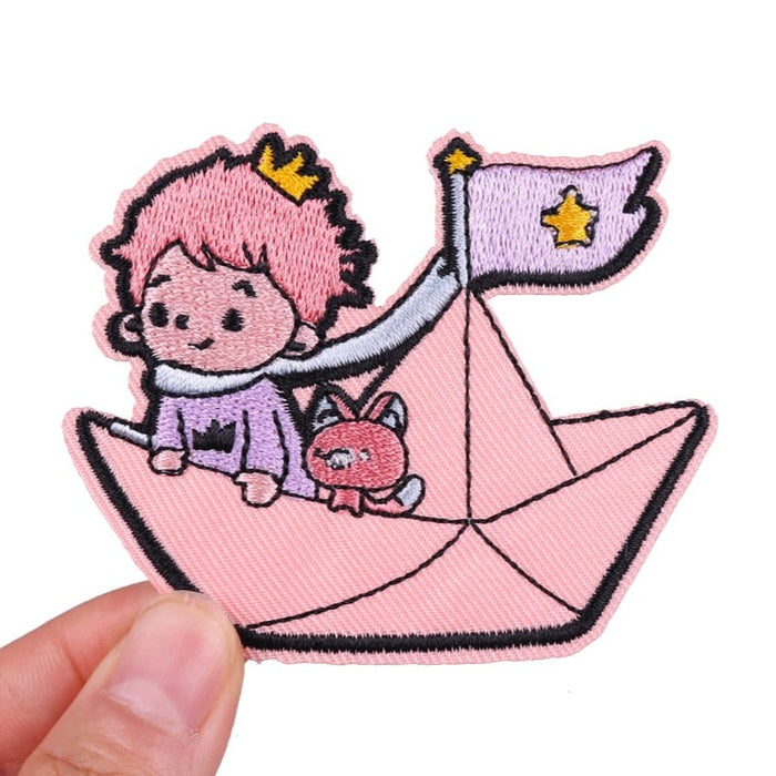The Little Prince 'Pink Paper Boat' Embroidered Patch