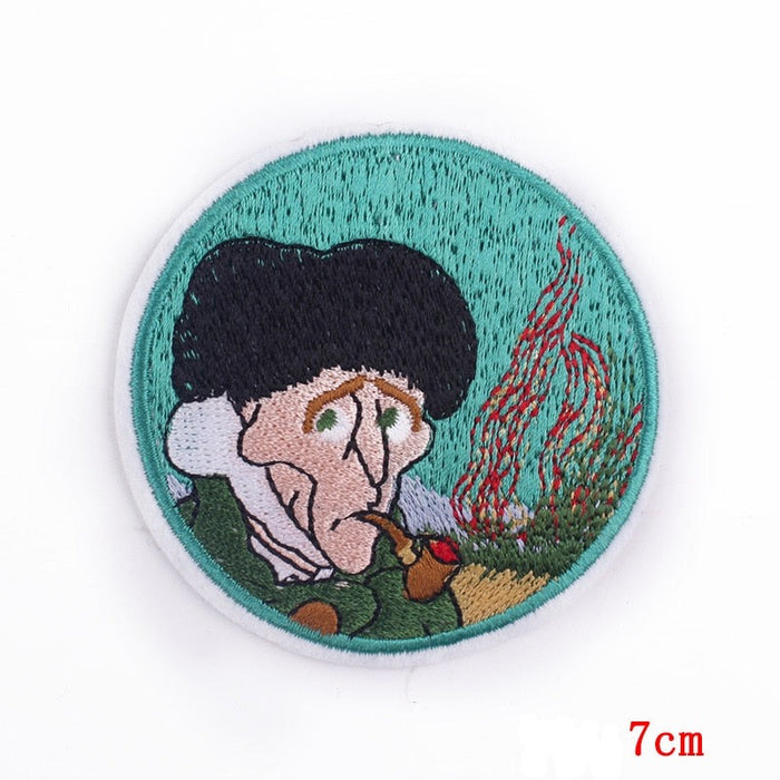 Painting 'Self-Portrait | Bandage & Pipe | 2.0' Embroidered Patch