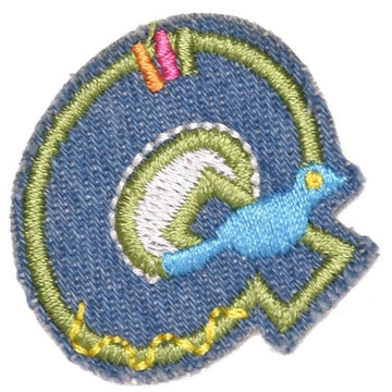 Letter Q 'Denim Letter' Embroidered Patch
