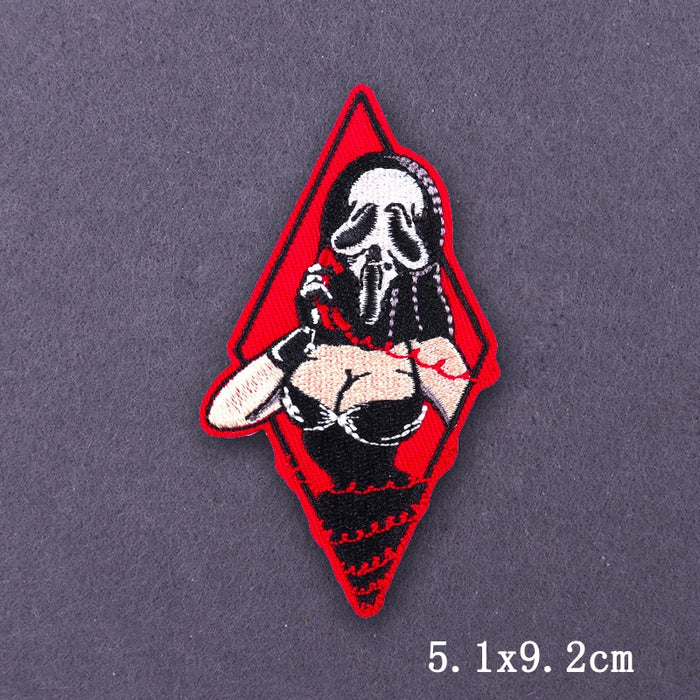 Sexy Girl 'Scream Mask' Embroidered Patch