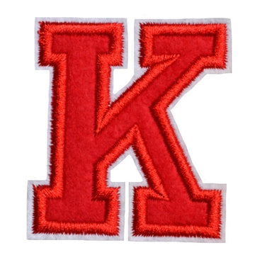 Letter K 'Red' Embroidered Patch