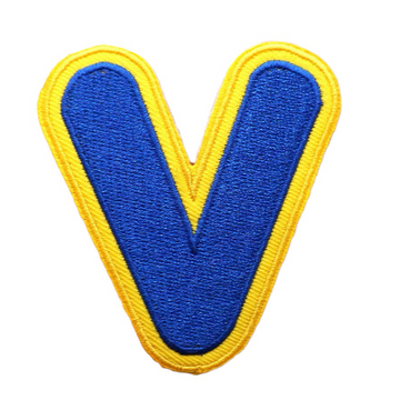 Big Letter V 'Yellow and Blue' Embroidered Patch
