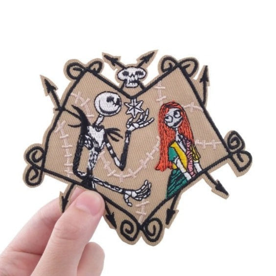 The Nightmare Before Christmas 'Jack and Sally' Embroidered Patch
