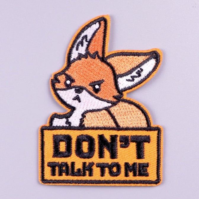 Cute 'Angry Fox | Don't Talk To Me' Embroidered Patch