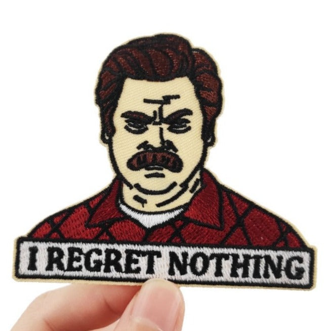 Parks and Recreation 'Ron Swanson | I Regret Nothing' Embroidered Velcro Patch