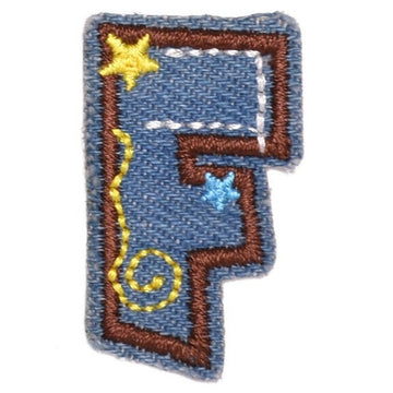 Letter F 'Denim Letter' Embroidered Patch