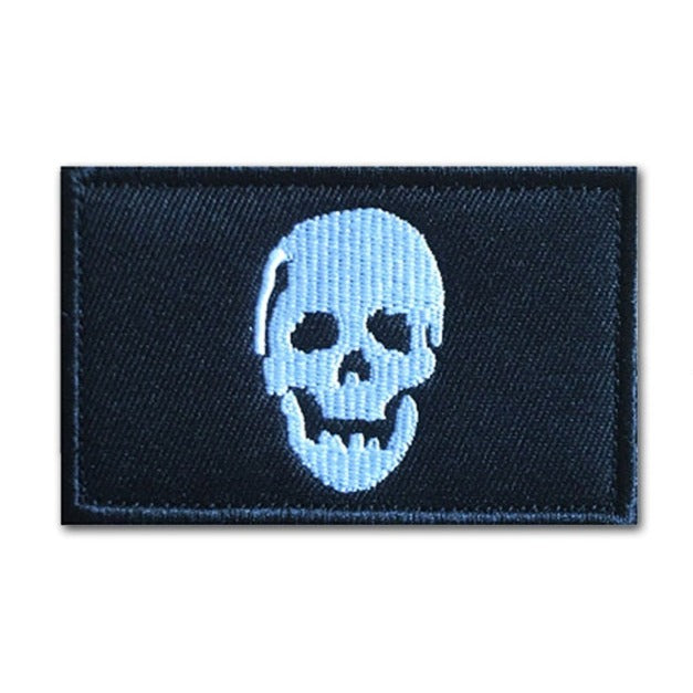 Skull 'Head' Embroidered Velcro Patch