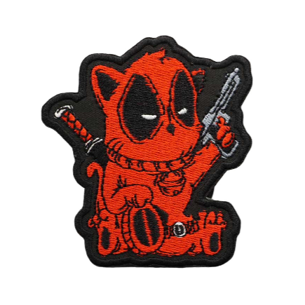 Cat x Deadpool '2.0' Embroidered Velcro Patch