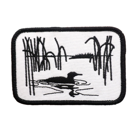 Black Loon 'Swimming' Embroidered Patch
