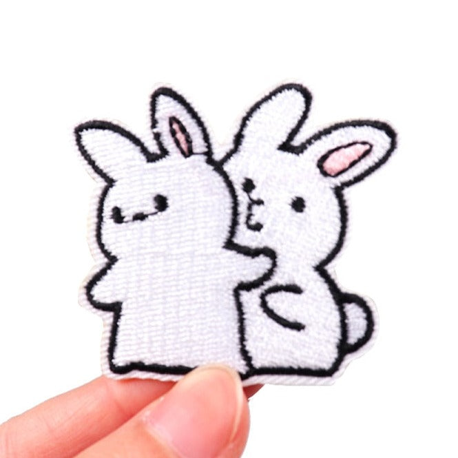 Cute 'Sweet Bunnies' Embroidered Patch