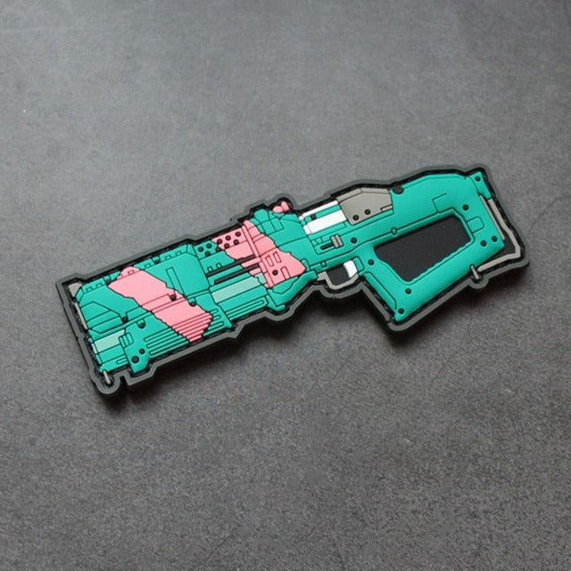 Cyberpunk: Edgerunners 'Rebecca's Guts Shotgun' PVC Rubber Velcro Patch