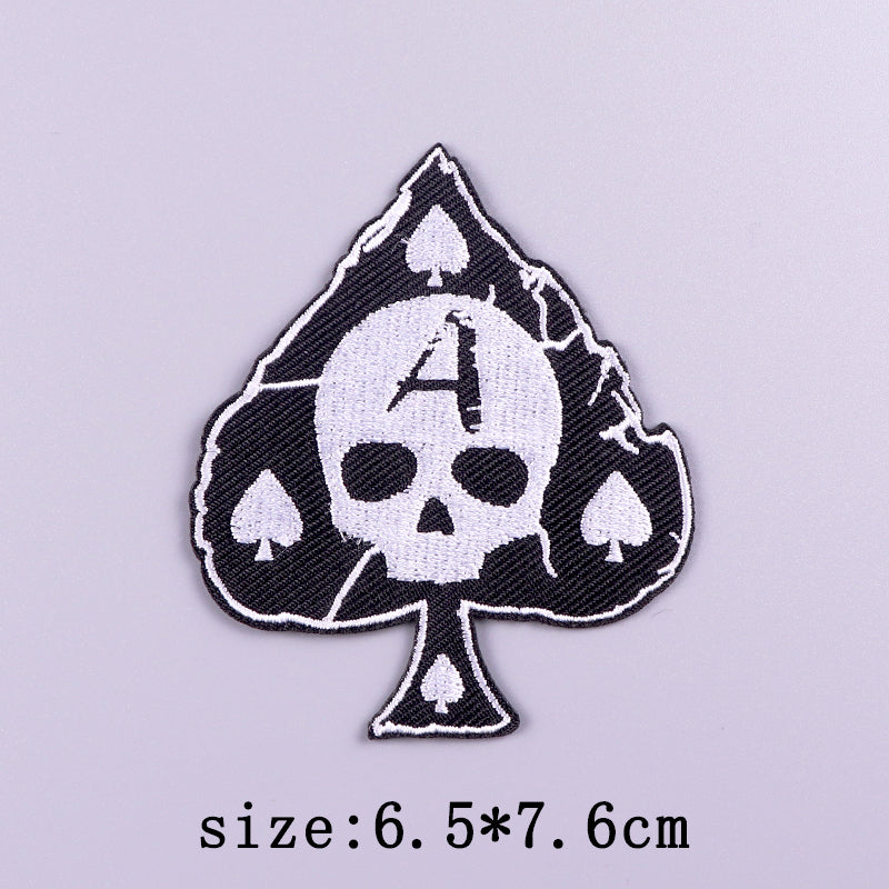 Skull 'Ace of Spades' Embroidered Velcro Patch