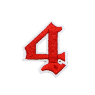 Gothic Number 'Four' Embroidered Patch
