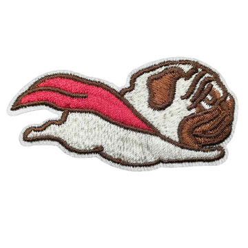 Cute 'Flying Pug | Wearing Cape | 1.0' Embroidered Patch