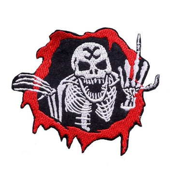 Skull 'Scary Skeleton | F*ck U' Embroidered Patch