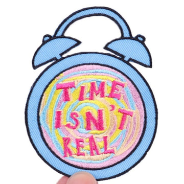 Cute 'Alarm Clock | Time Isn't Real' Embroidered Patch
