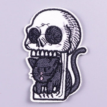 Black Cat 'Inside Skull Mouth' Embroidered Patch