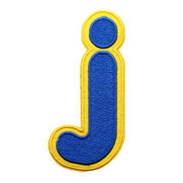 Small Letter J 'Yellow and Blue' Embroidered Patch
