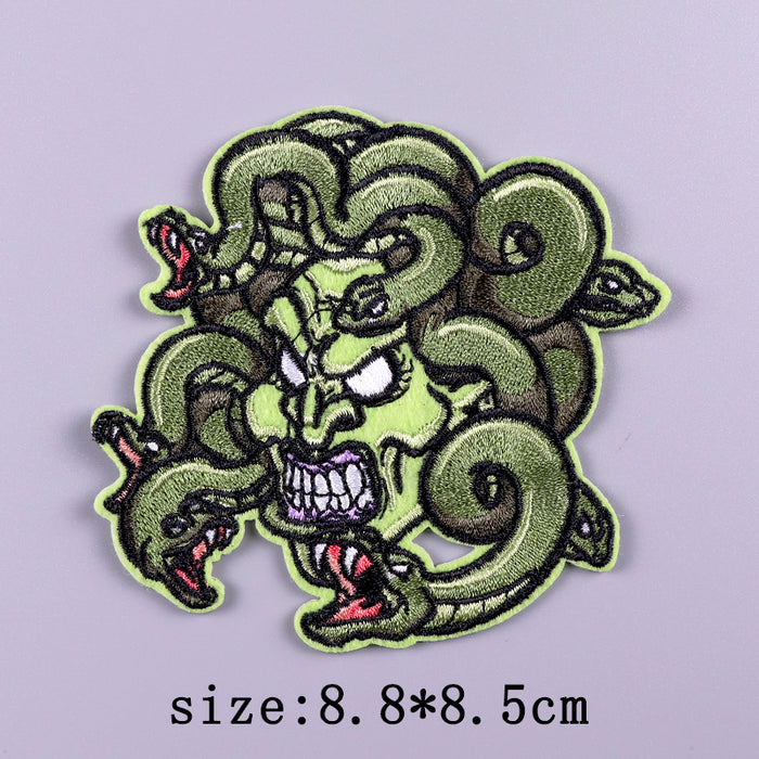 Snake-Haired 'Angry Medusa | Head' Embroidered Patch