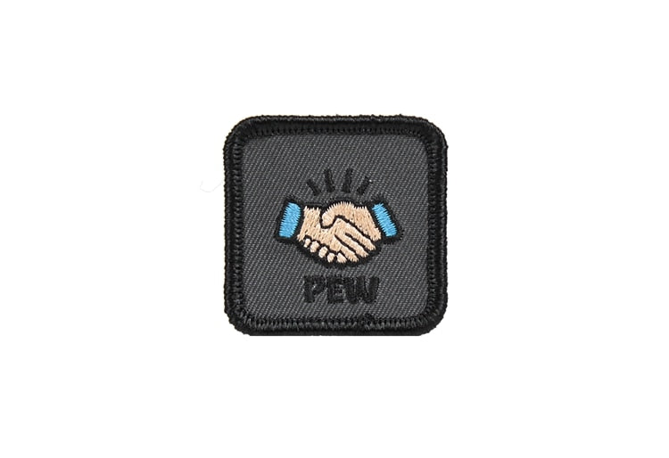 Cool 'Pew | Shakehands' Embroidered Velcro Patch