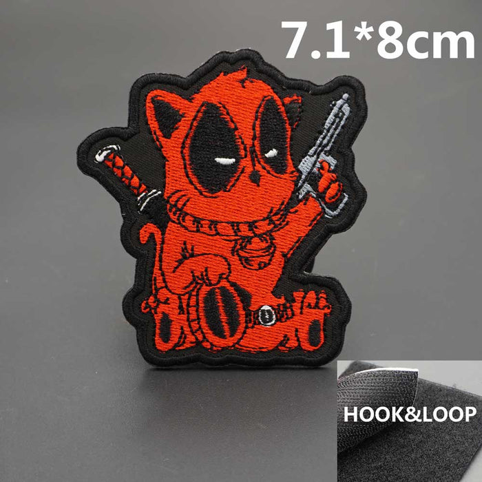 Cat x Deadpool '2.0' Embroidered Velcro Patch