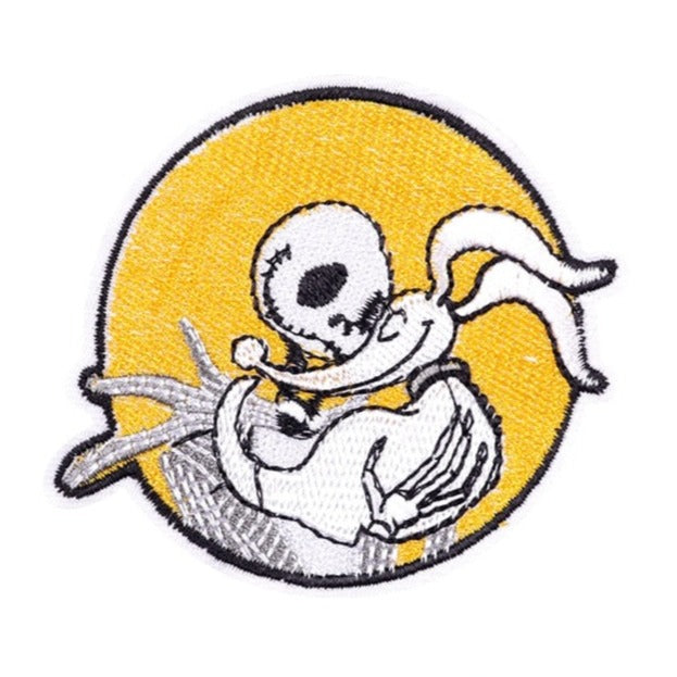 The Nightmare Before Christmas 'Jack Skellington and Zero' Embroidered Patch