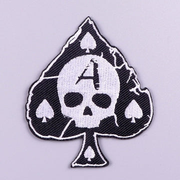 Skull 'Ace of Spades' Embroidered Velcro Patch