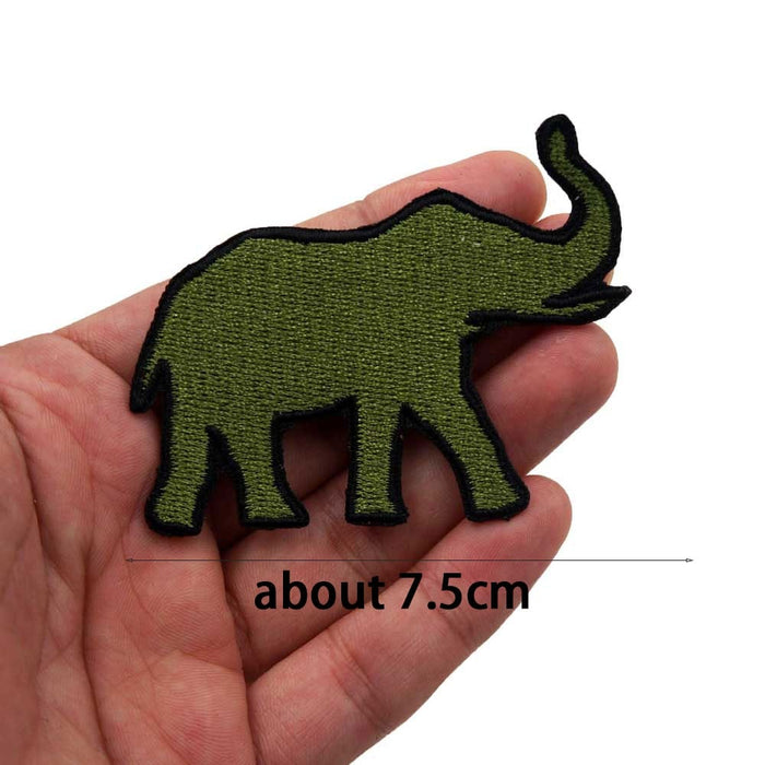 Cute Elephant 'Green' Embroidered Patch