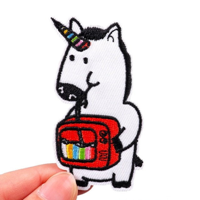 Unicorn 'Rainbow Horn and Drink' Embroidered Patch