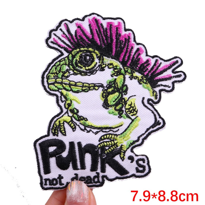 Punk Frog 'Punk's Not Dead' Embroidered Patch