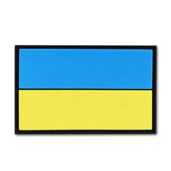 Ukraine Flag PVC Rubber Velcro Patch