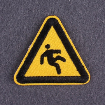 Warning Sign 'Slippery Surface' Embroidered Patch