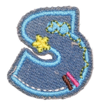 Letter S 'Denim Letter' Embroidered Patch