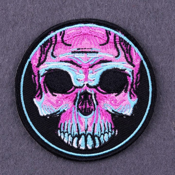 Skull 'Purple Face' Embroidered Patch