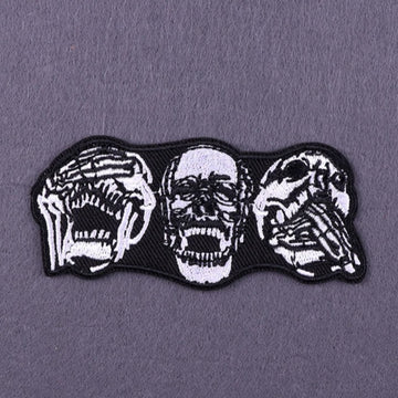 Three Skulls 'Laughing' Embroidered Patch
