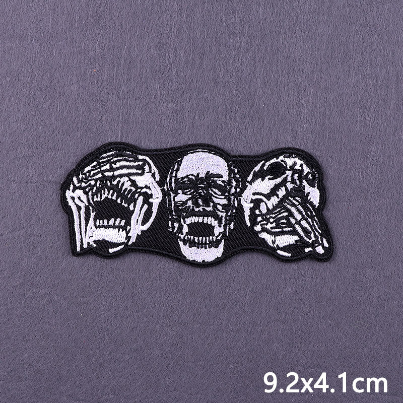 Three Skulls 'Laughing' Embroidered Patch