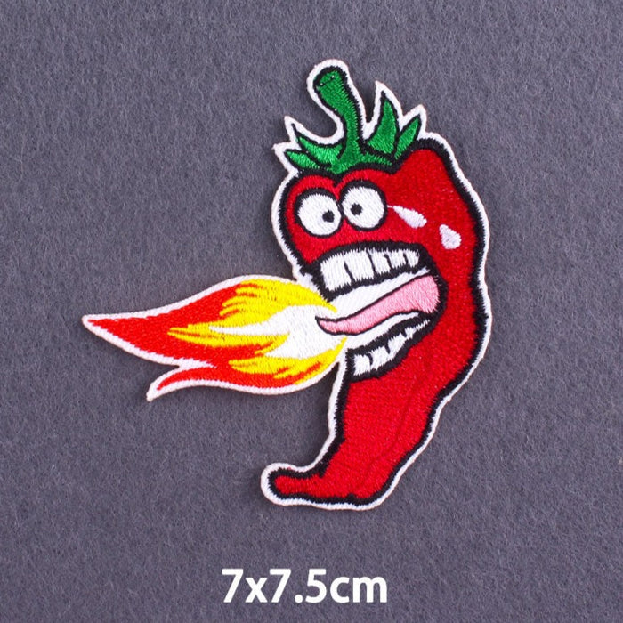 Cute 'Chili Tongue On Fire' Embroidered Patch