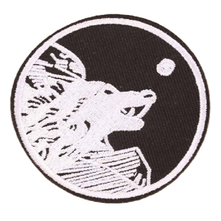 Cool 'Moonlight Wolf' Embroidered Patch