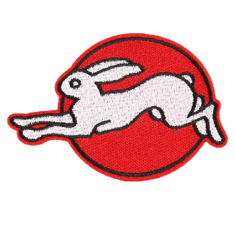 Rabbit 'Running' Embroidered Patch