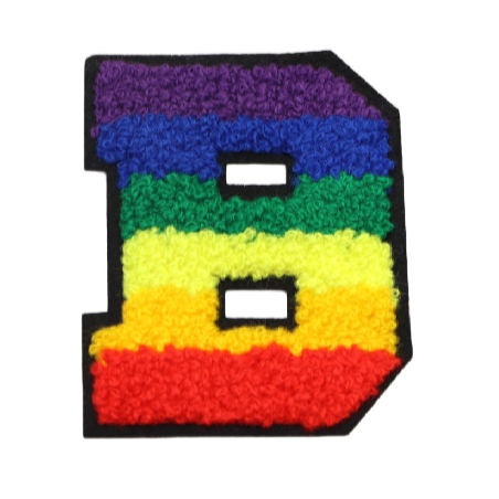 Rainbow Chenille 'Letter B' Embroidered Patch