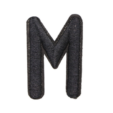 Letter M 'Black' Embroidered Patch