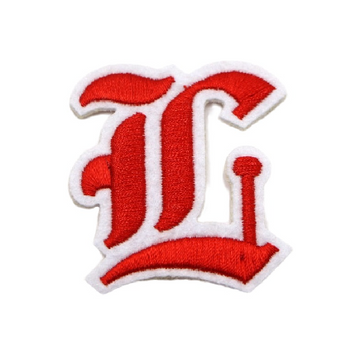 Gothic Font 'Letter L' Embroidered Patch