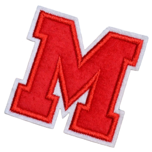 Letter M 'Red' Embroidered Patch