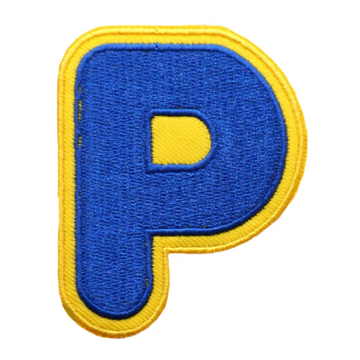 Big Letter P 'Yellow and Blue' Embroidered Velcro Patch